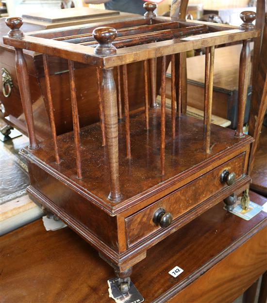 A walnut canterbury, 19th century